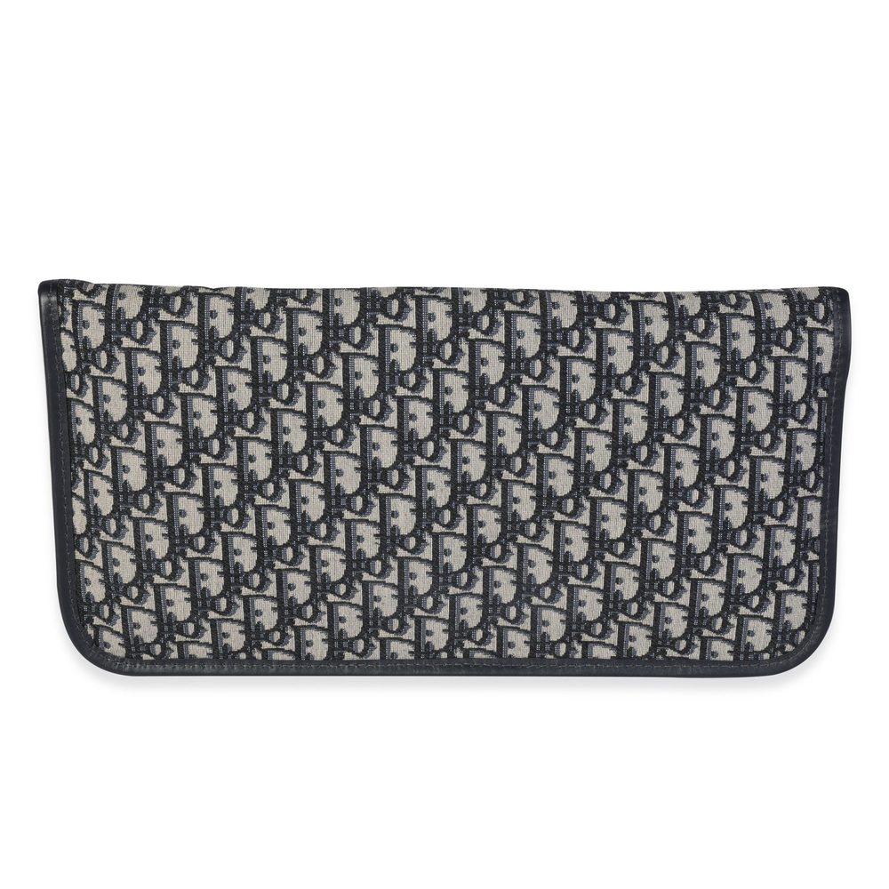 Dior Blue Oblique Jacquard Fold Over Clutch - Picture 3 of 7